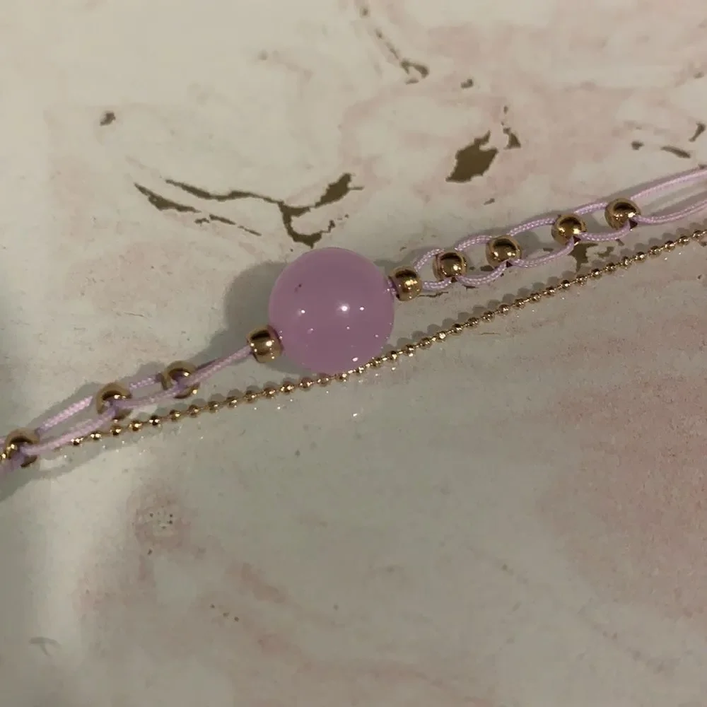 Double strand Purple/Gold Bracelet